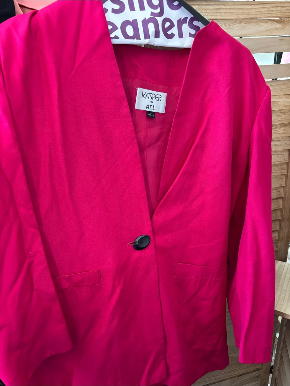 Kasper Women's Hot Pink Single-Button Blazer 16